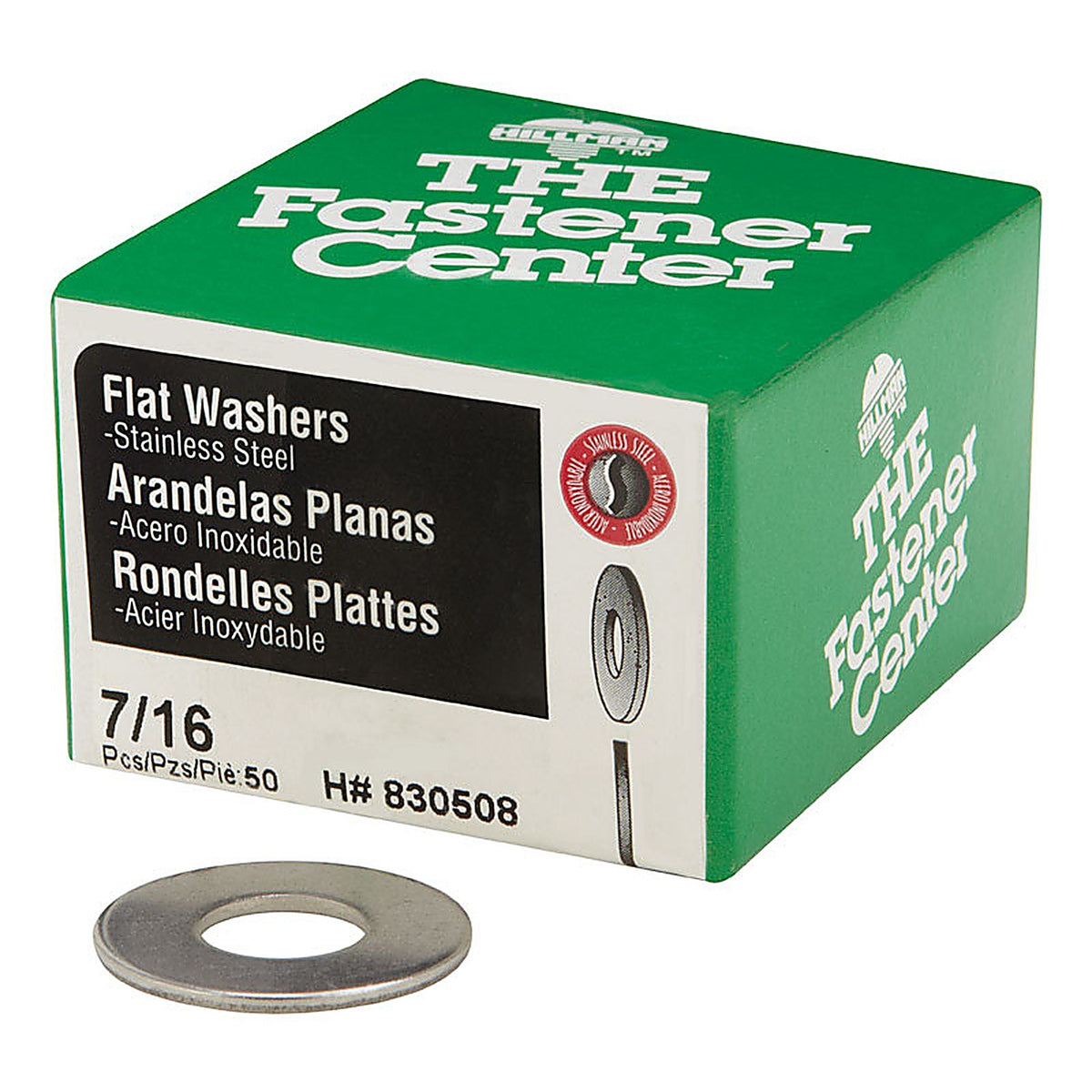 Hillman 830508 Stainless Steel 7/16 in. Flat Washer 50/Pack