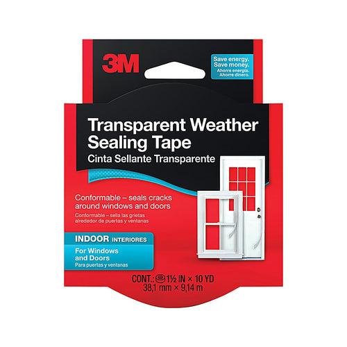 3M - 2110NA - Clear Silicone Weather Sealing Tape for Windows 30 Ft. L X 0.25 In.