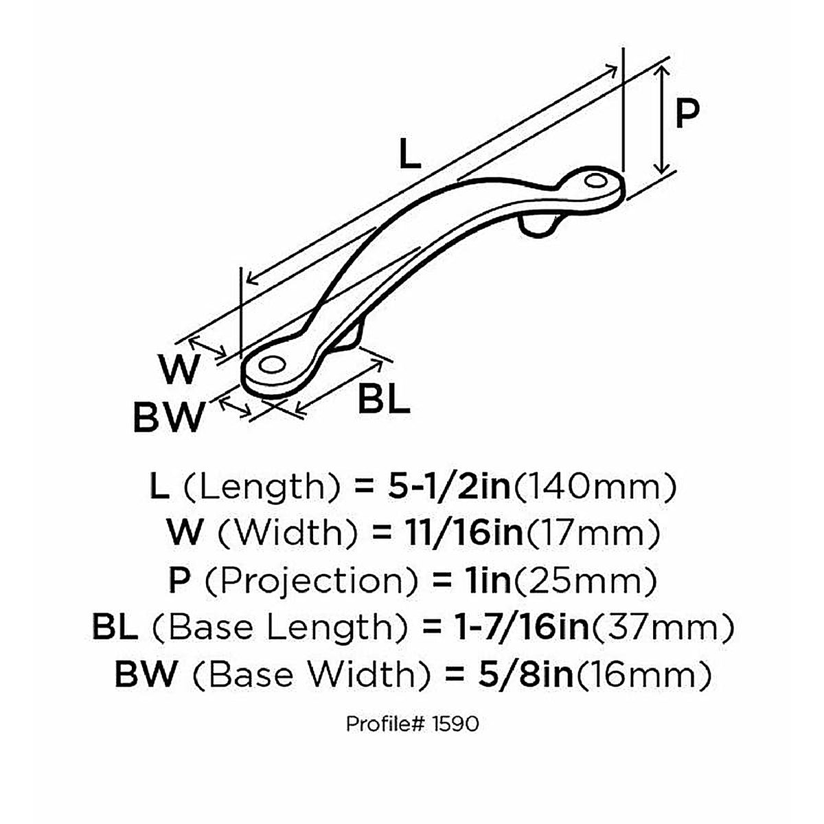 Amerock - BP1590G10 - Transitional Arch Cabinet Pull 3 In. Satin Nickel Silver 1 Pack