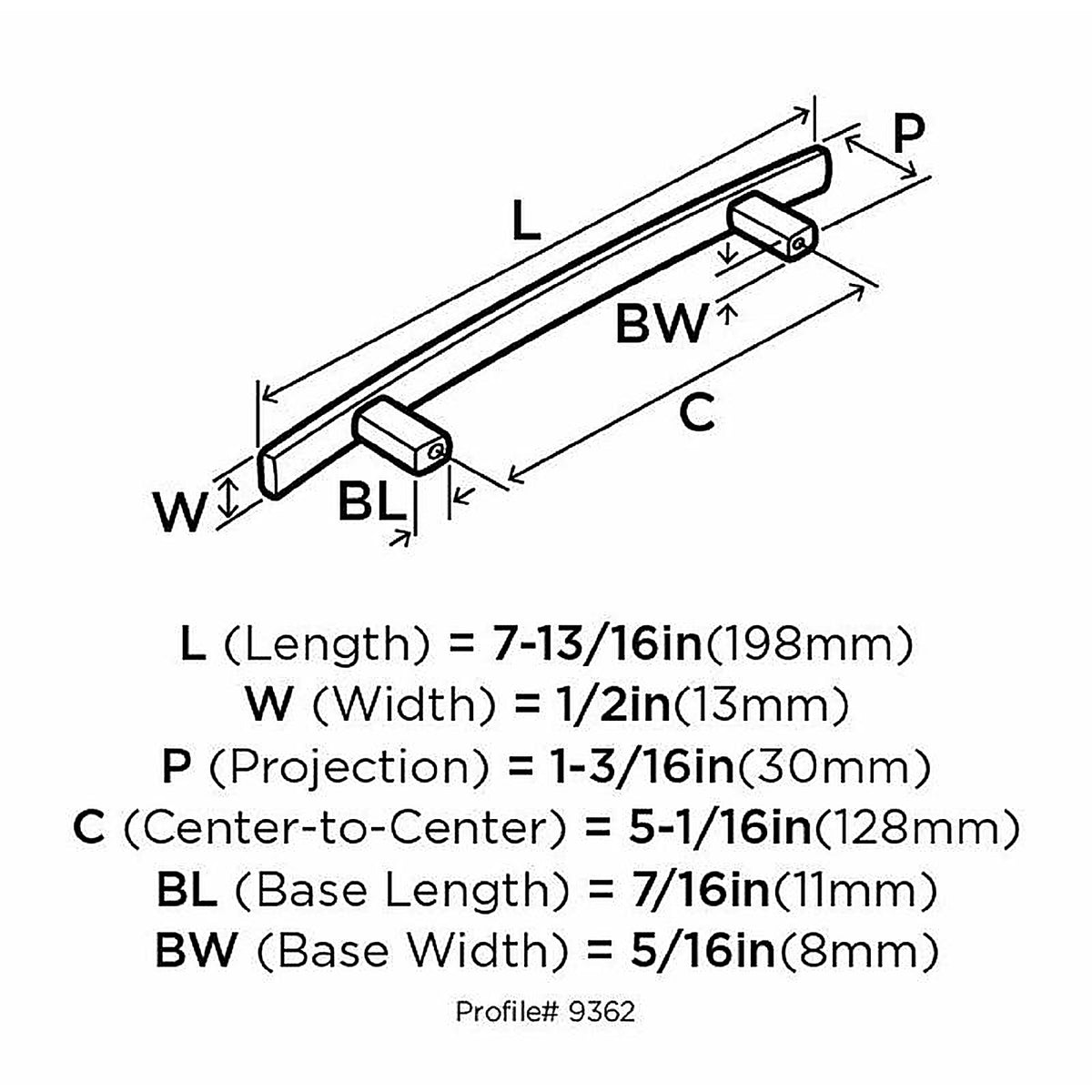 Amerock - BP9362G10 - Cyprus Contemporary Arch Cabinet Pull 5-1/16 In. Satin Nickel Silver 1 Pack