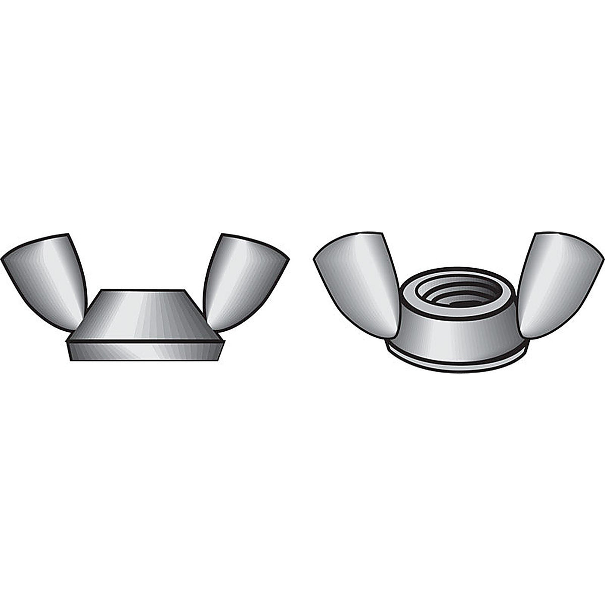 Hillman 7180249 1/4 in. Zinc-Plated Steel SAE Wing Nut 100/Pack