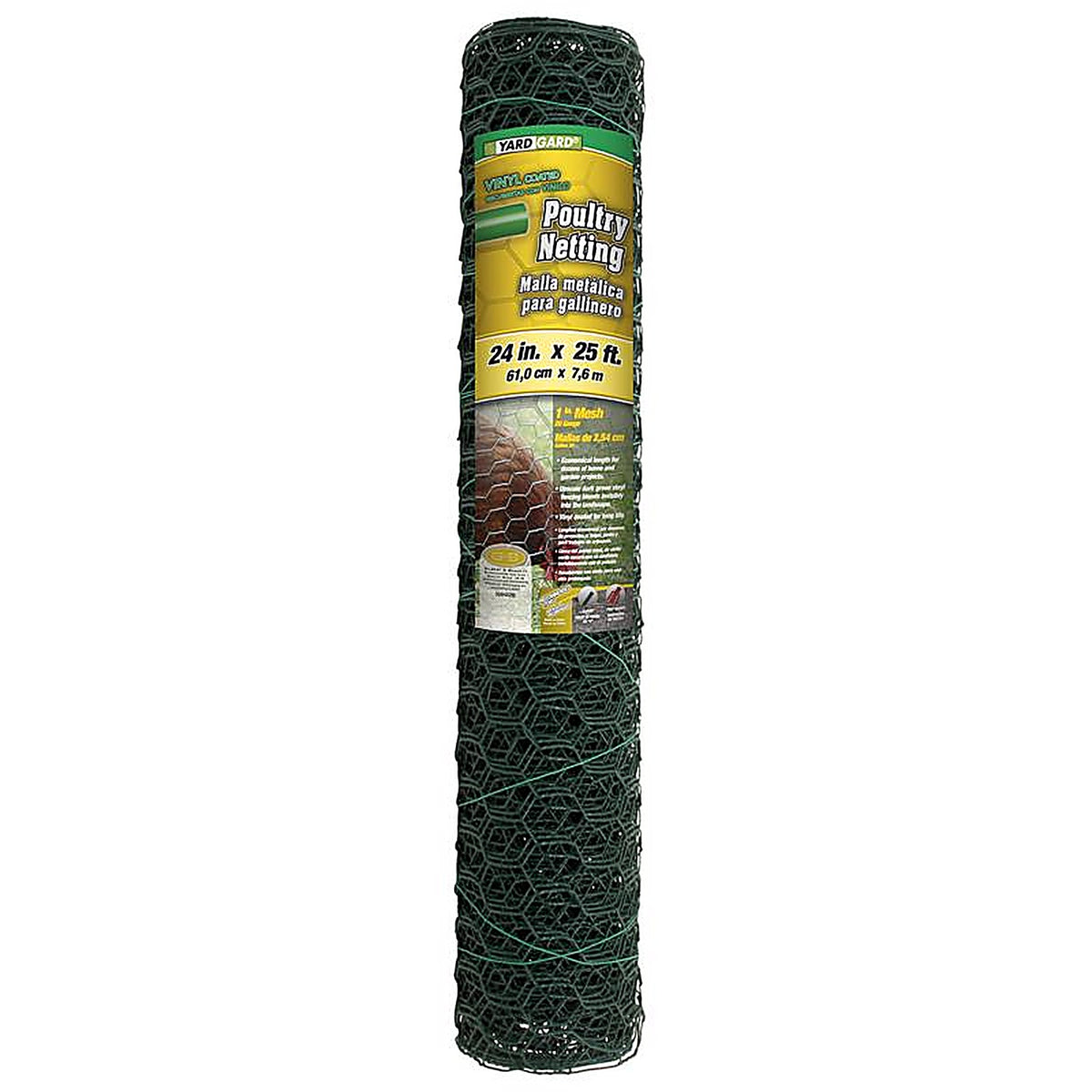 Garden Zone 172425 24 in. H x 25 in. W x 25 ft. L Steel Poultry Netting Vinyl Coated