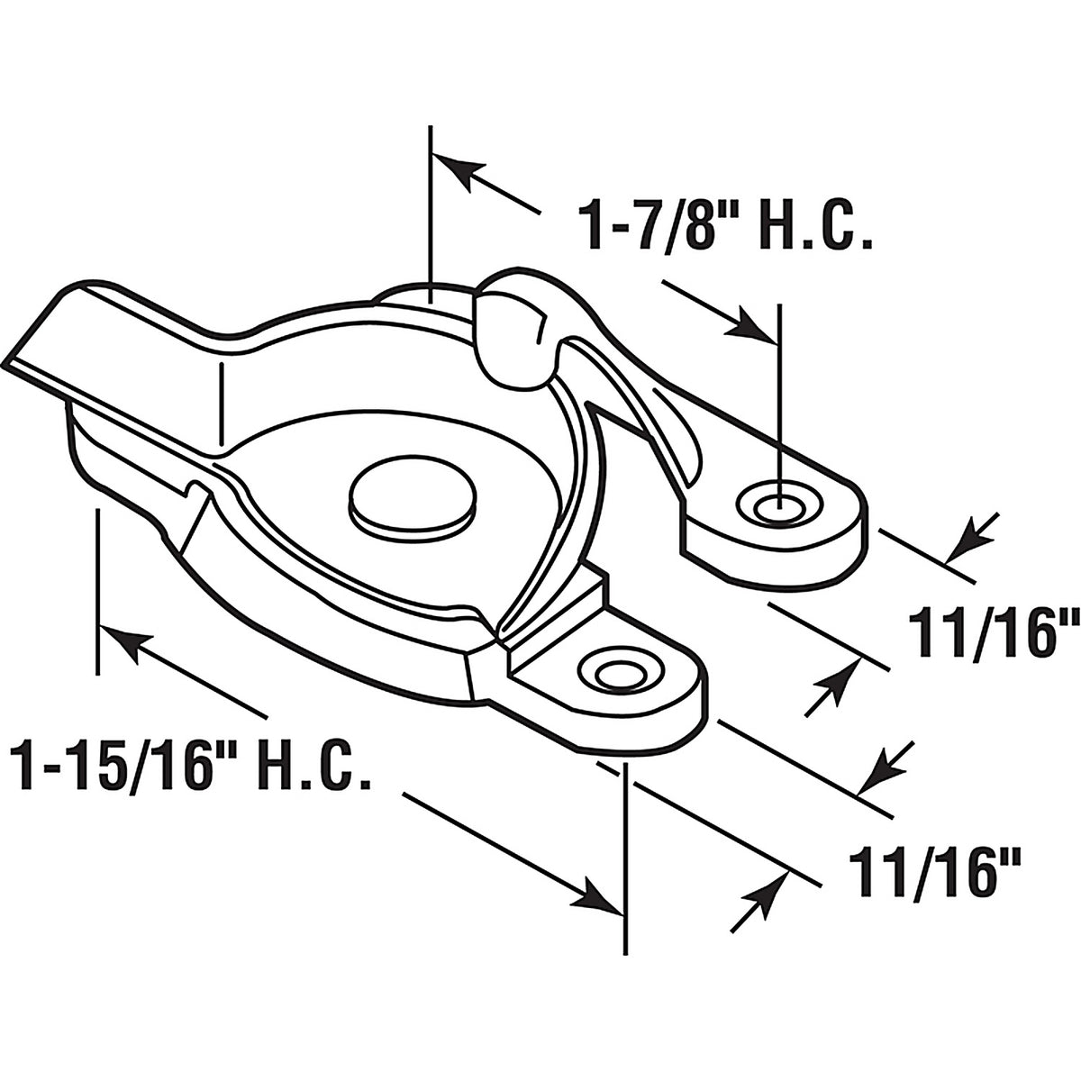 Prime-Line 171117 Brass-Plated Die-Cast Zinc Sash Lock 1/Pack
