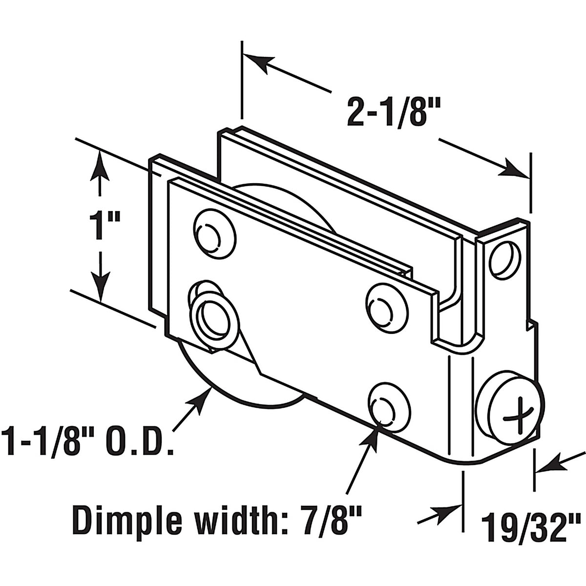 Prime-Line - D 1540 - 1-1/8 in. D X 5/16 in. L Steel Roller Assembly 1 pk