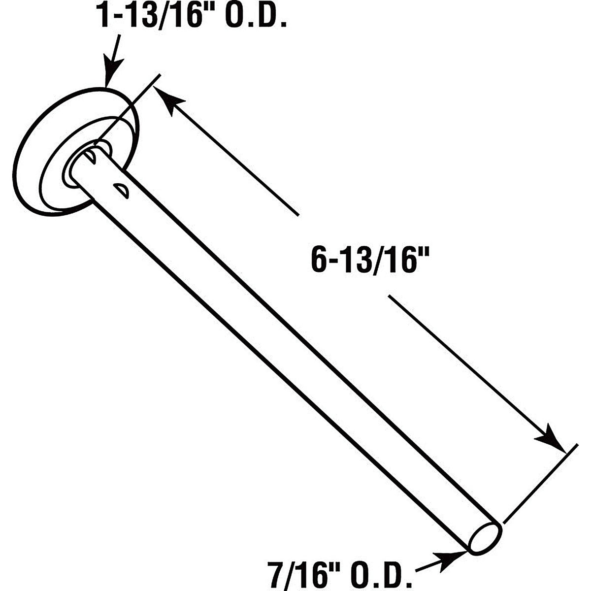 Prime-Line GD52111 7/16 in. W x 6.5 in. L x 1-13/16 in. Dia. Steel Garage Door Roller