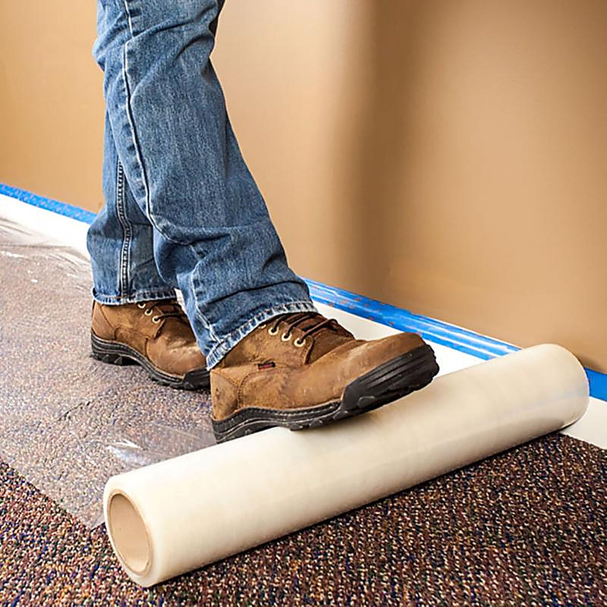 Surface Shields - CS24200L - Carpet Shield Self-Adhering Film 3 Mil X 24 In. W X 200 Ft. L Polyethylene Clear