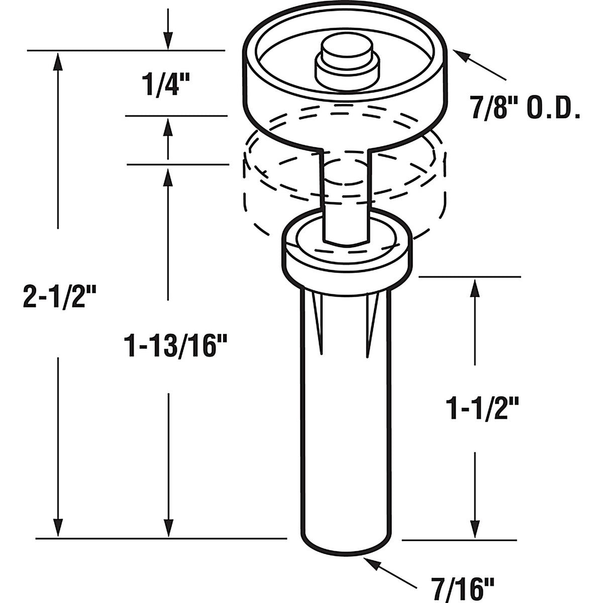 Prime-Line - N 6582 - Mill White Steel Guide Wheel 2 pc
