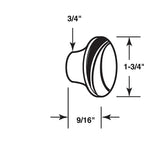 Prime-Line - N 6755 - Bright Brass Knob Right or Left Handed