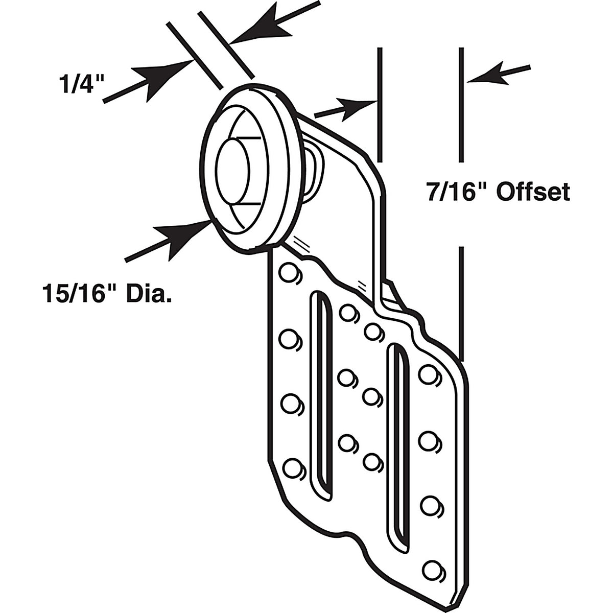 Prime-Line - N 6830 - 15/16 in. D X 0.44 in. L Mill Nylon/Steel Roller Assembly 2 pk