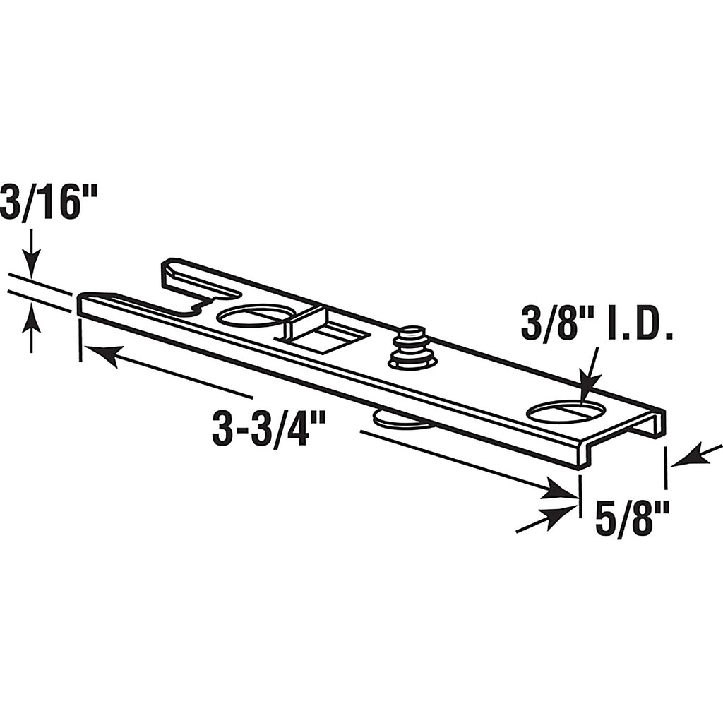 Prime-Line - N 6823 - 0.63 In. D X 3.75 In. L Zinc-Plated Silver Steel Bracket 1 Pack