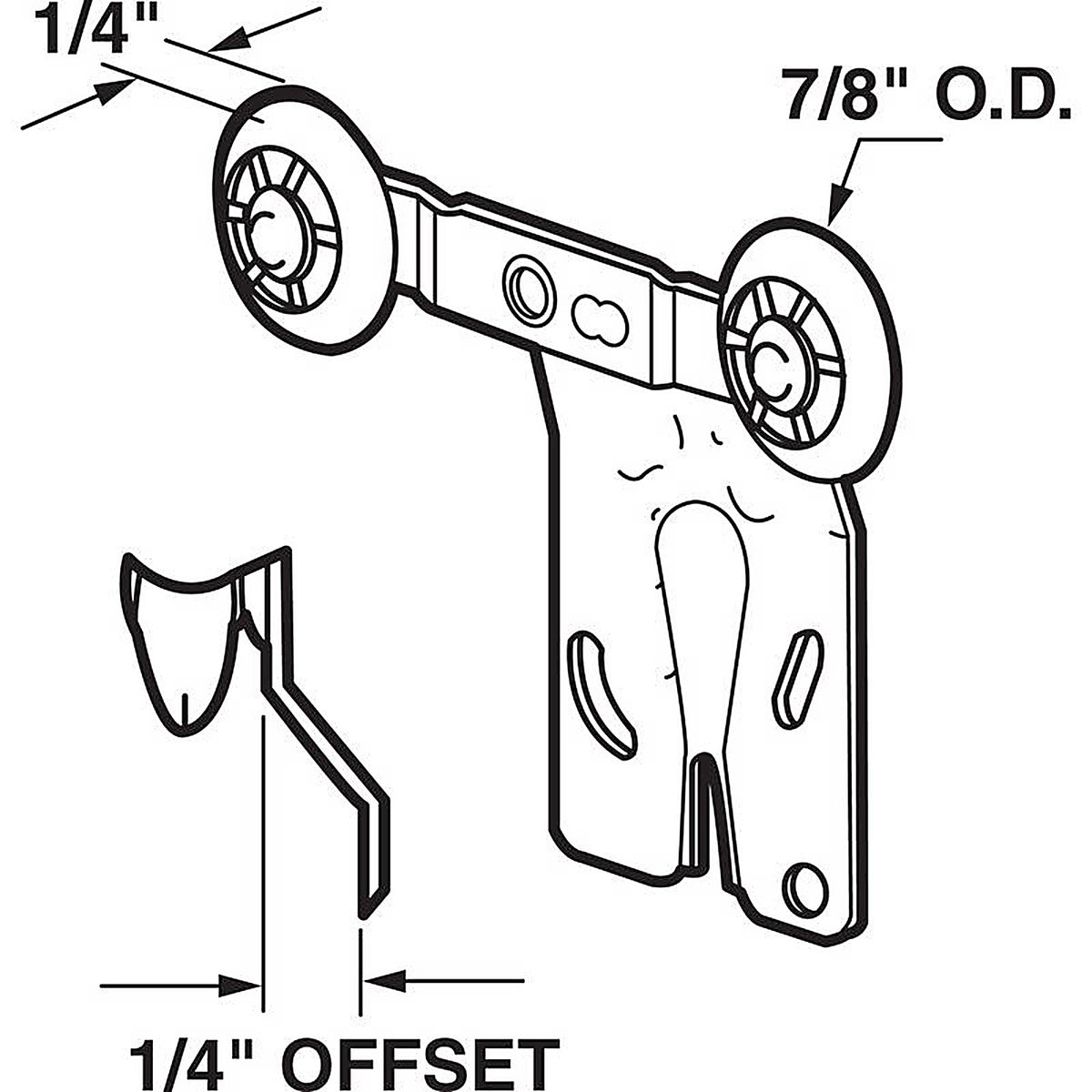 Prime-Line - N 6502 - Silver Steel Roller Assembly 2 pc