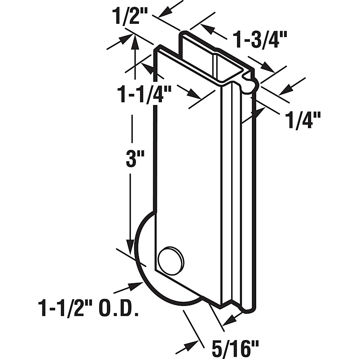 Prime-Line - N 6599 - 1-1/2 in. D X 1.75 in. L Aluminum/Nylon Mirror Door Roller Assembly 1 pk