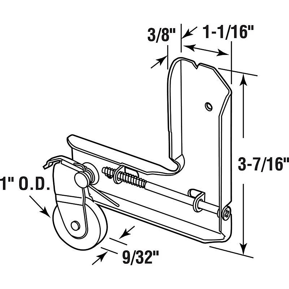 Prime-Line - B 604 - 1 in. D X 1/4 in. L Mill Aluminum/Nylon/Steel Roller Assembly 1 pk