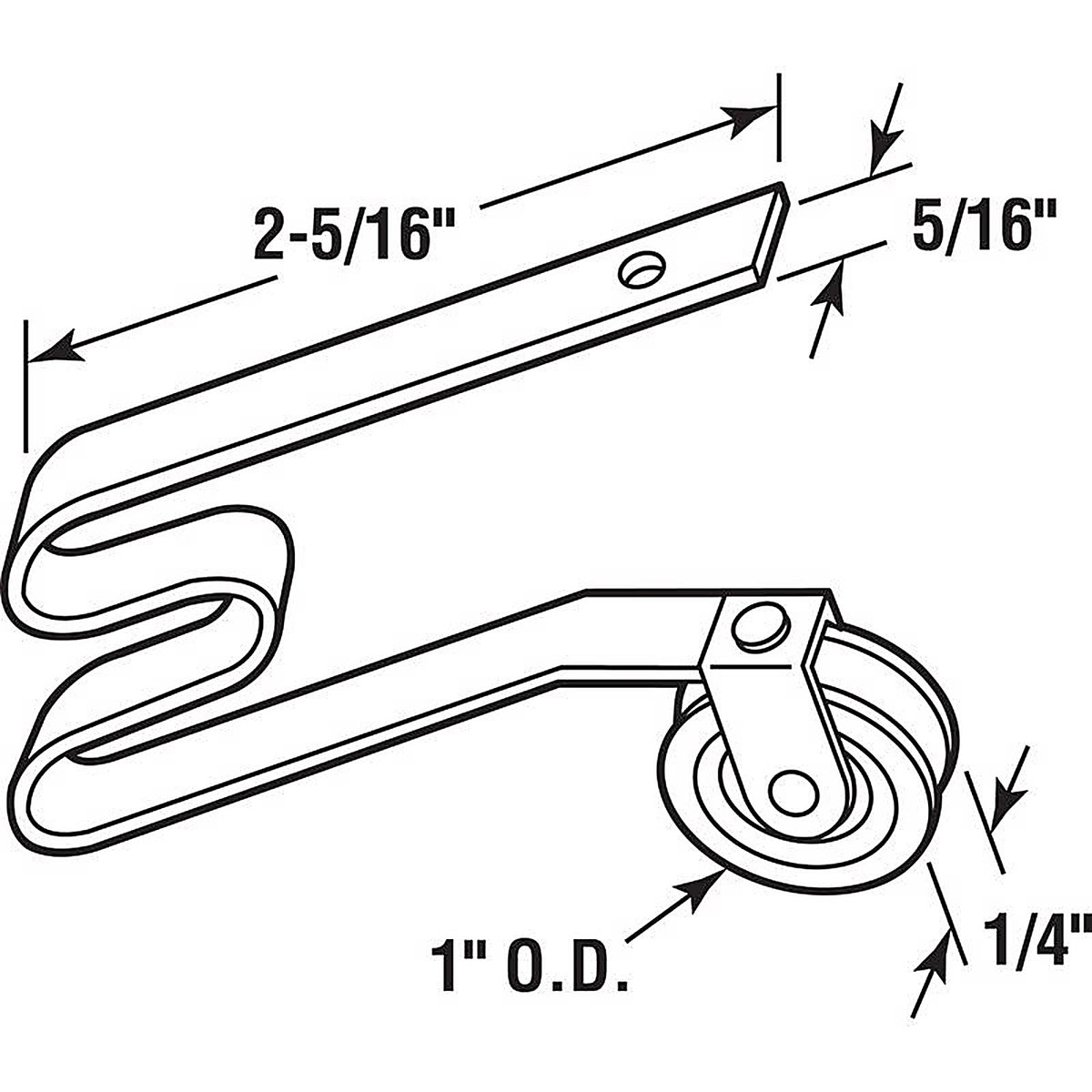 Prime-Line - B 640 - 1 in. D X 1/4 in. L Nylon/Steel Spring Tension Roller Assembly 2 pk