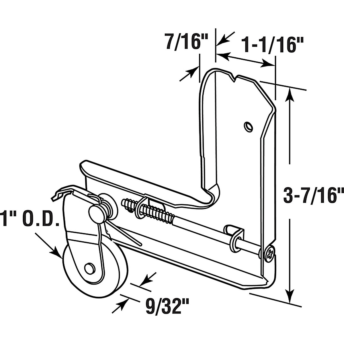 Prime-Line - B 607 - 1 in. D Mill Stamped Steel Screen Door Roller Assembly 1 pk