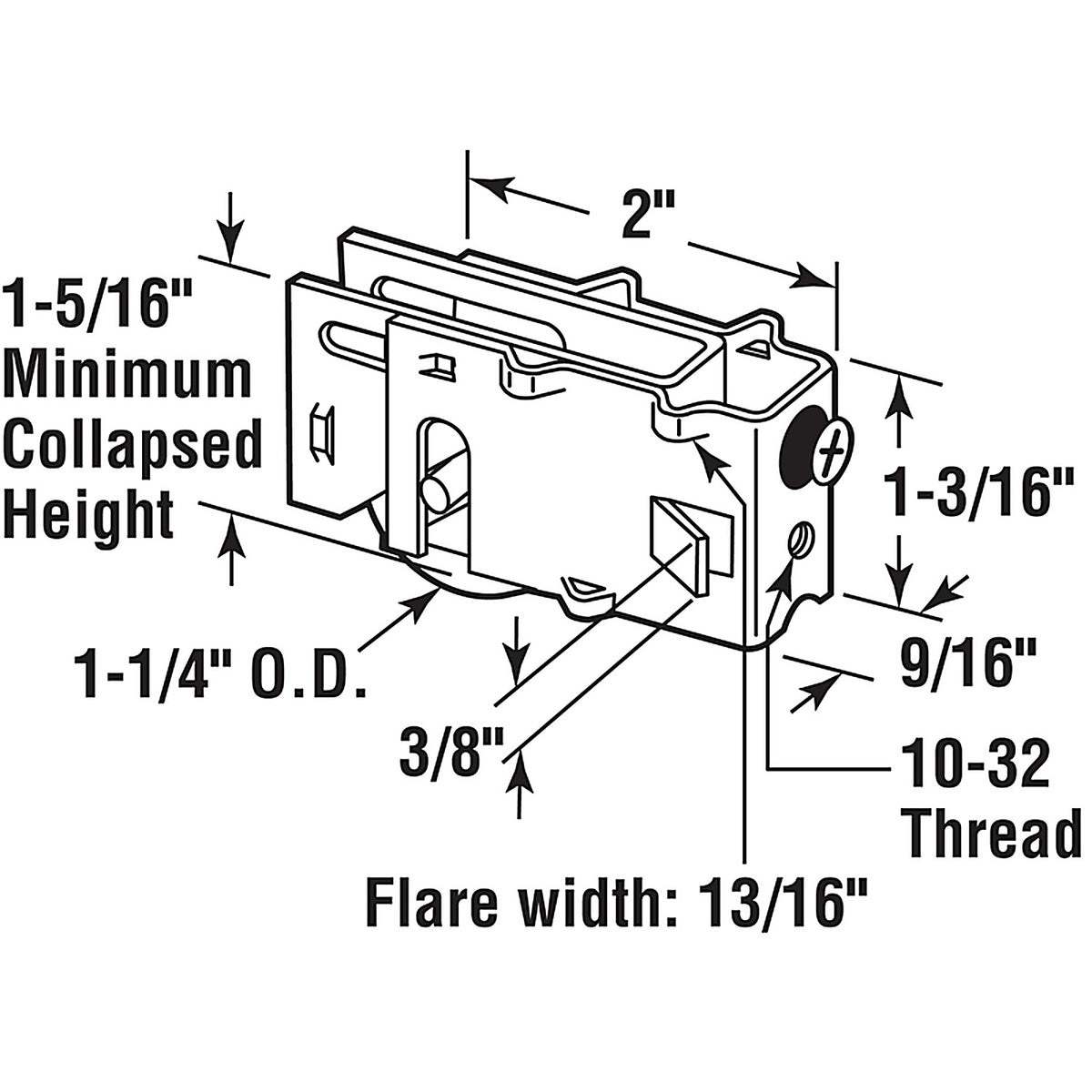 Prime-Line - D 1688 - 1-1/4 in. D X 2 in. L Steel Roller Assembly 1 pk