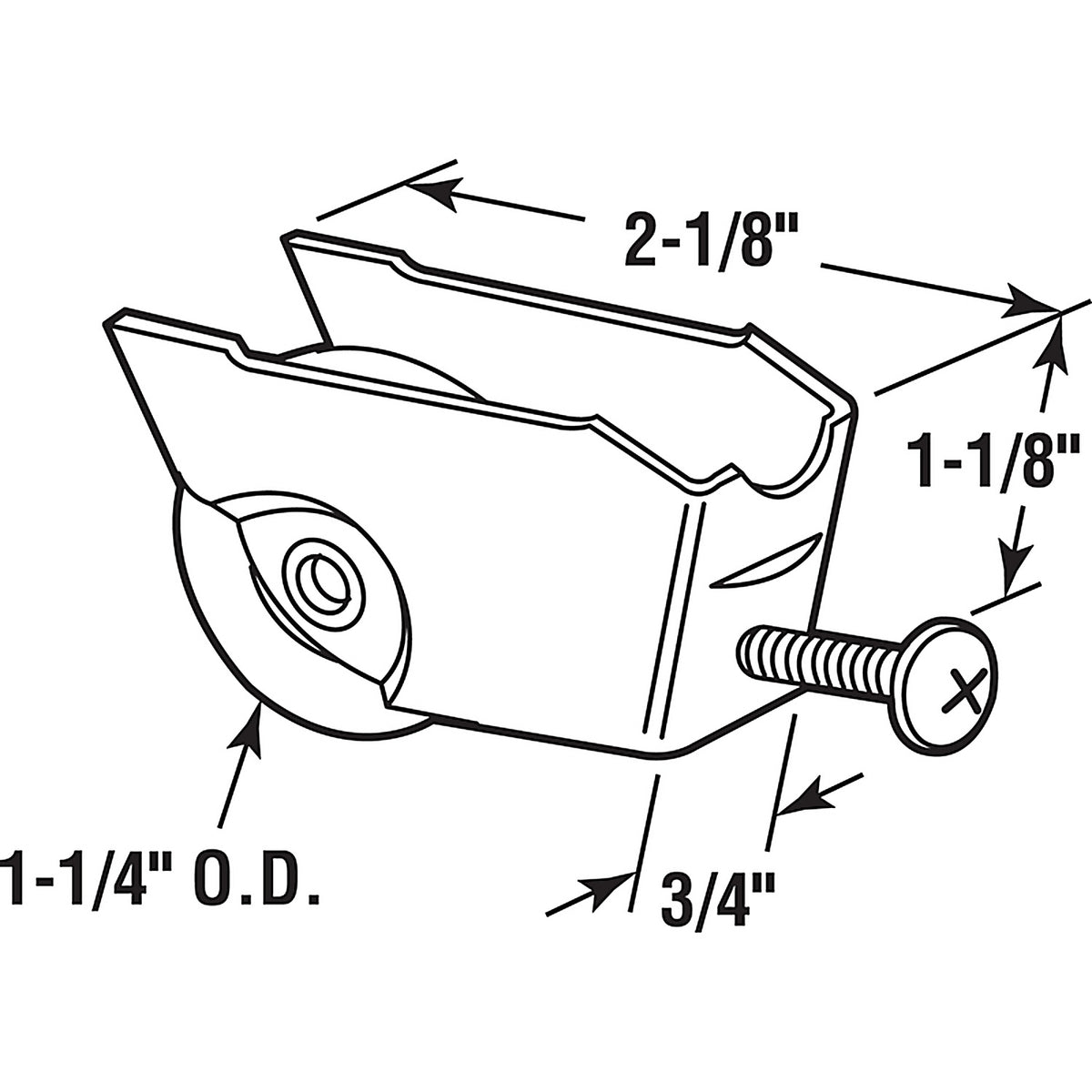 Prime-Line - D 1721 - 1-1/4 in. D X 0.75 in. L Steel Roller Assembly 1 pk