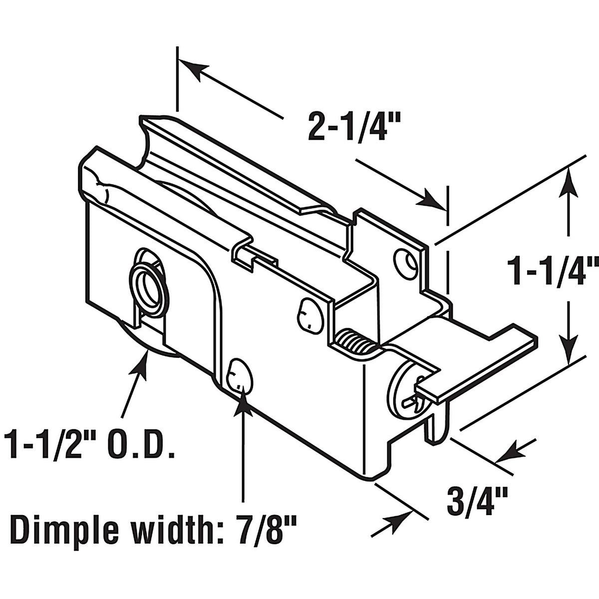 Prime-Line - D 1525 - 1-1/2 in. D X 0.75 in. L Steel Roller Assembly 1 pk