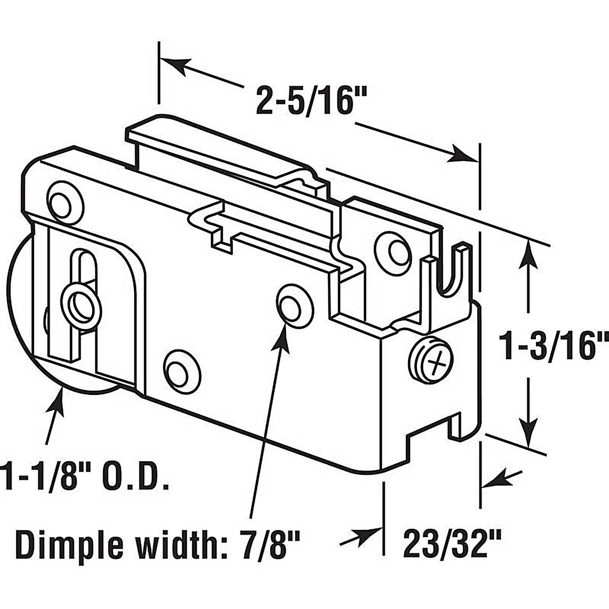 Prime-Line - D 1527 - 1-1/8 in. D X 5/16 in. L Brass Steel Roller Assembly 1 pk