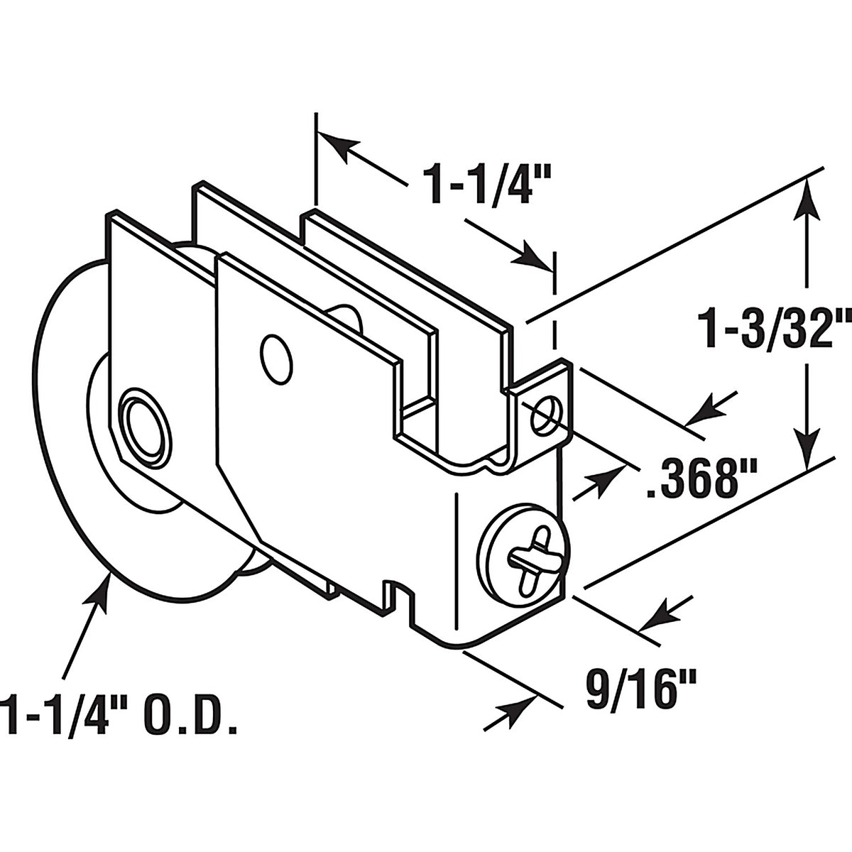 Prime-Line - D 1773 - 1-1/4 in. D X 0.56 in. L Steel Roller Assembly 1 pk