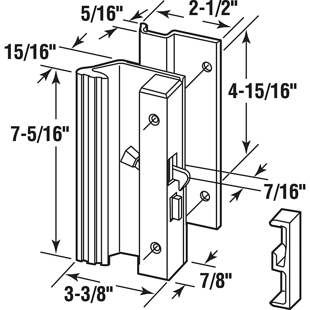 Prime-Line - C 1007 - Anodized Aluminum Outdoor Patio Door Handle Set