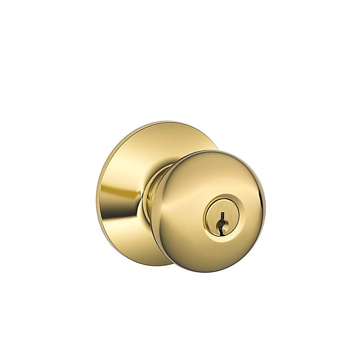 Schlage F51VPLY505 Plymouth Bright Brass Entry Lockset ANSI Grade 2 1-3/4 in.