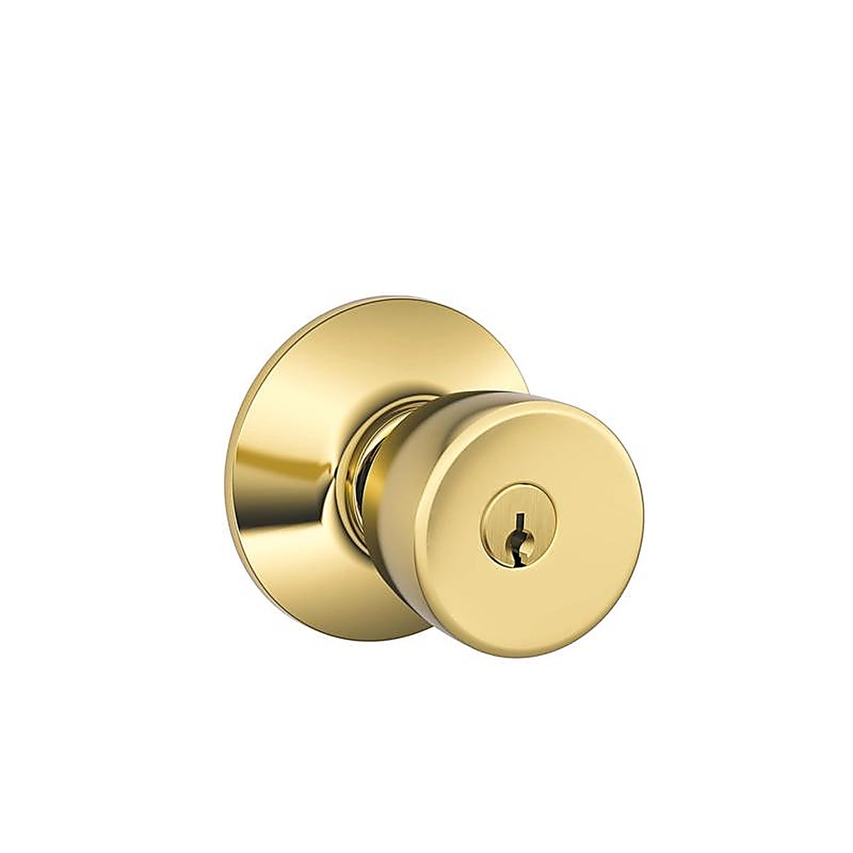 Schlage F51VBEL505 Bell Bright Brass Entry Lockset ANSI Grade 2 1-3/4 in.