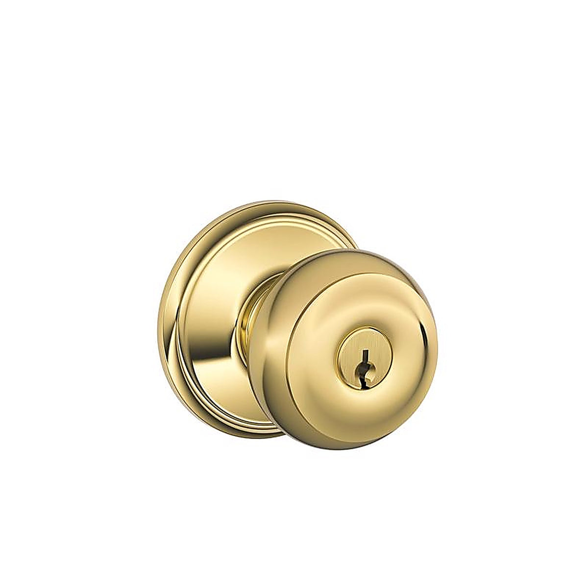 Schlage F51VGEO505 Georgian Bright Brass Entry Lockset ANSI Grade 2 1-3/4 in.