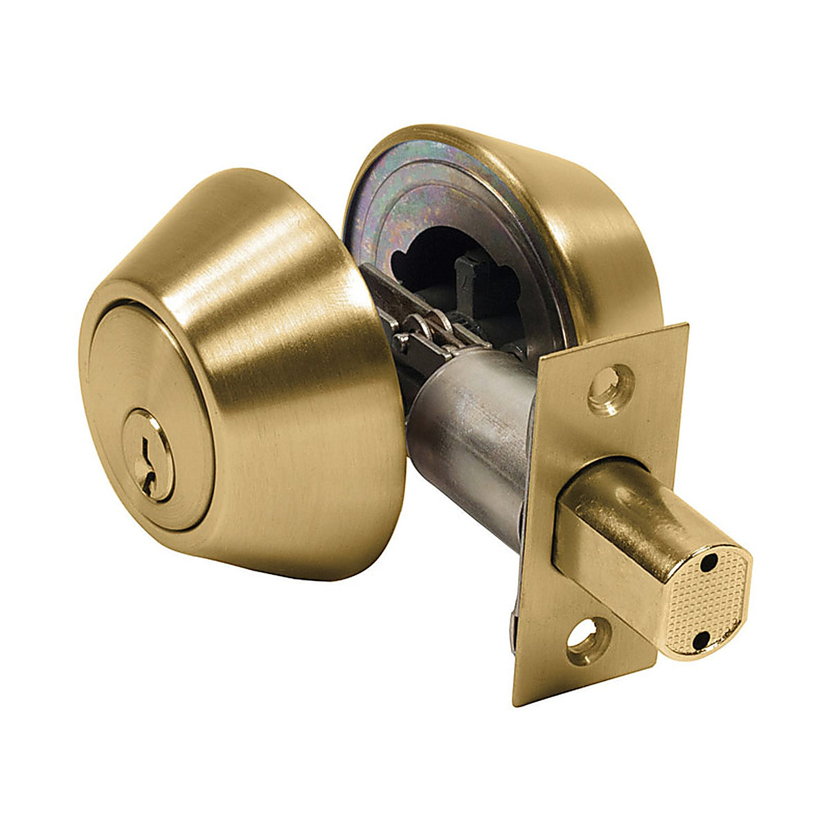 Home Plus LA2136 Polished Brass Brass Double Cylinder Deadbolt