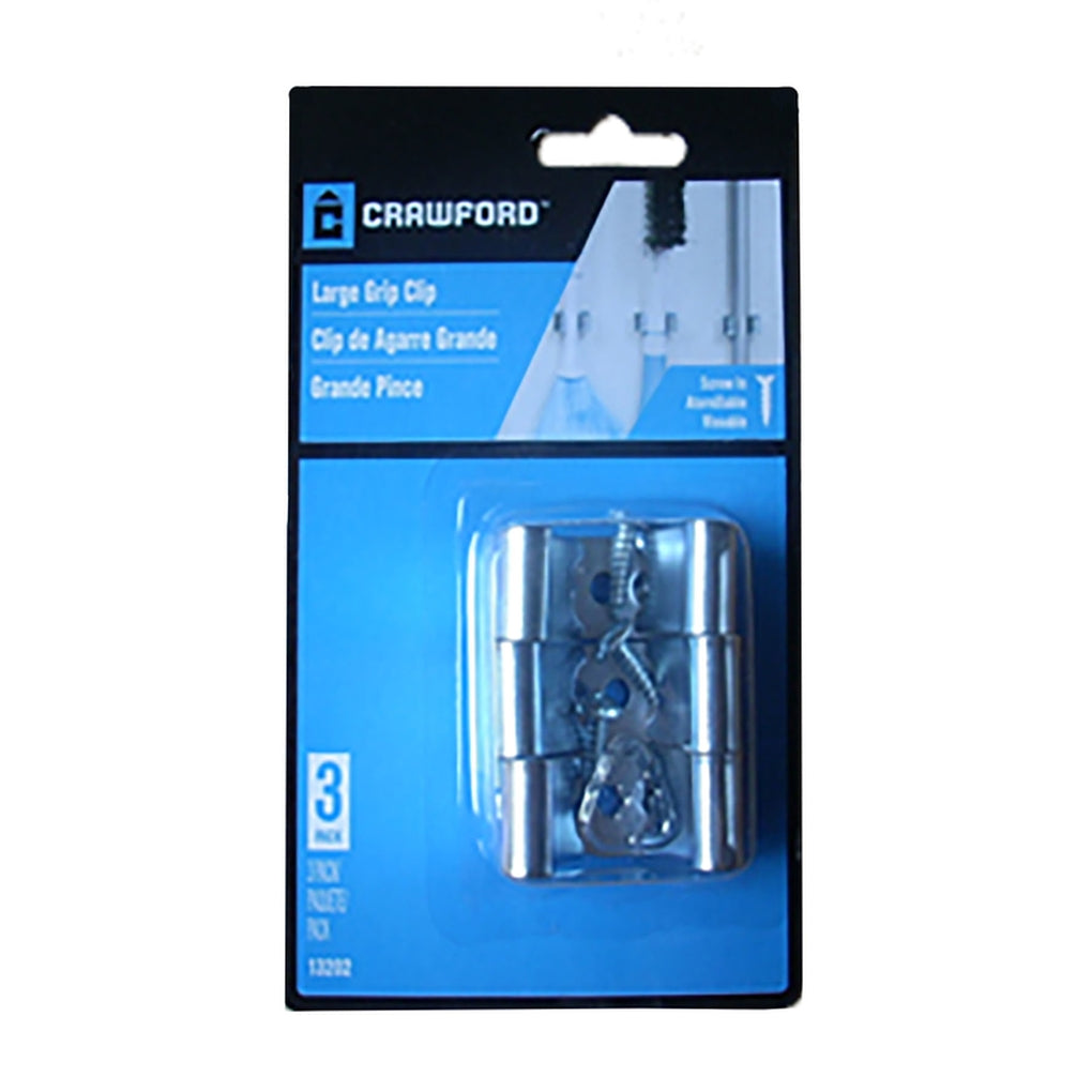 Crawford 13202 Zinc-Plated Silver Steel Grip Clip For 5-3/4 3/Pack