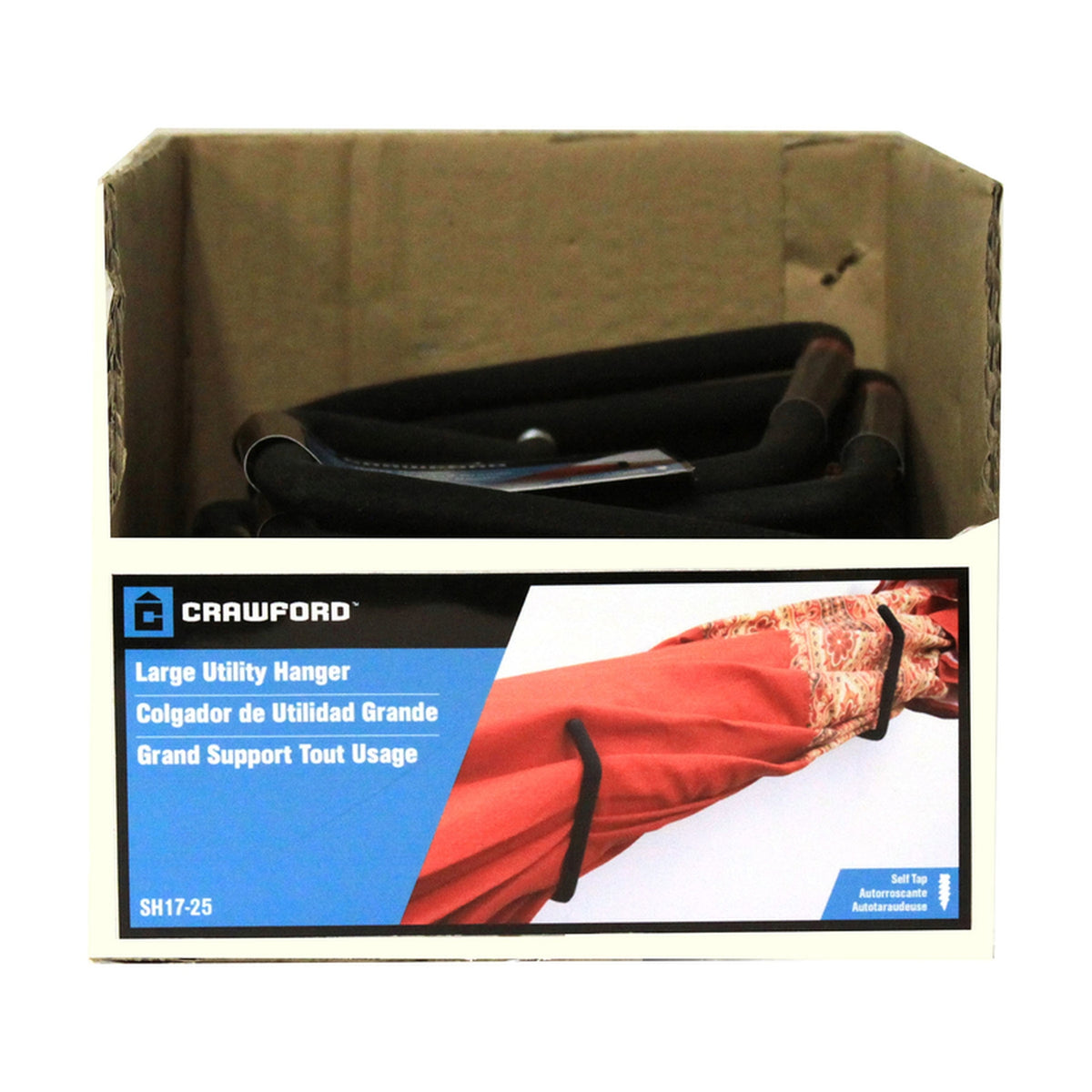 Crawford SH17-25 6.8 in. L Vinyl Coated Black Steel Utility Hanger 50 lb. capacity 1/Pack