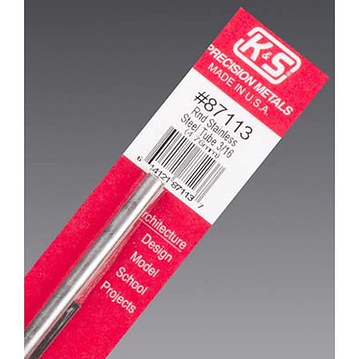 K&S 87113 3/16 in. Dia. x 1 ft. L Stainless Steel Tube 1/Pack