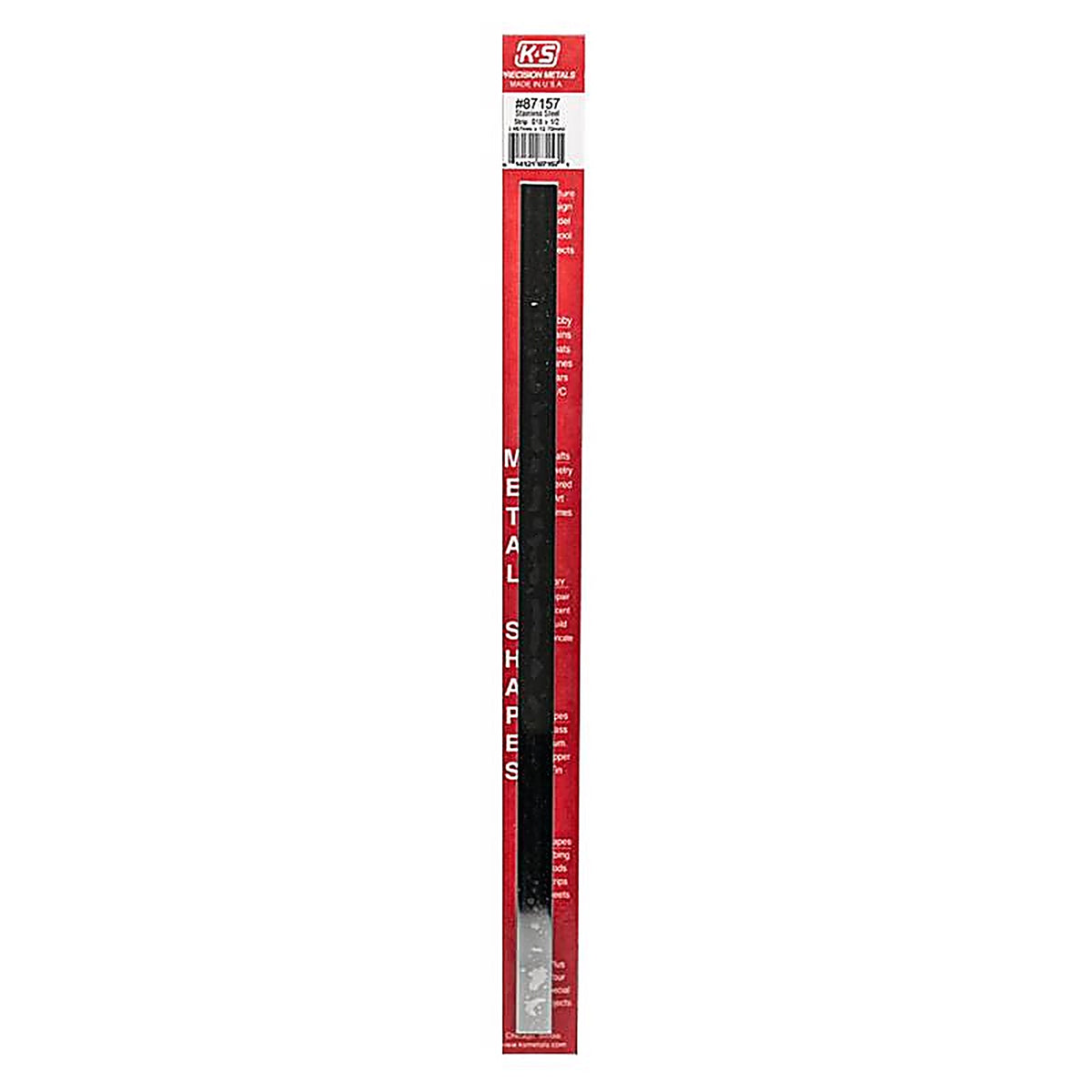 K&S 87157 0.018 in. x 1/2 in. W x 12 in. L Stainless Steel Strip