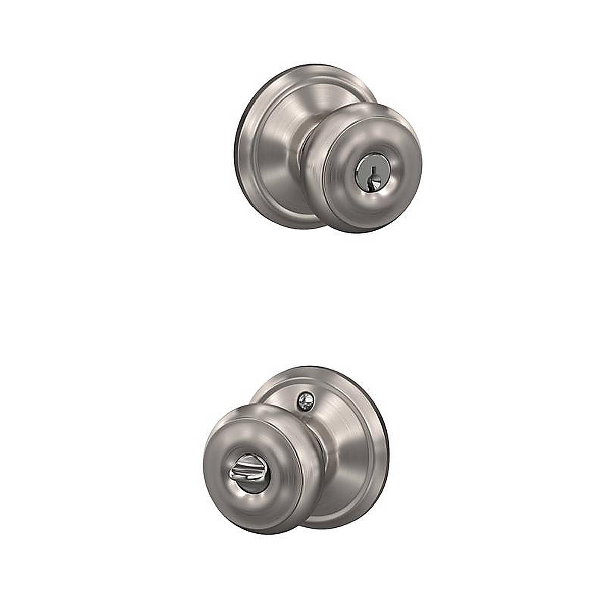 Schlage F51VGEO619 Georgian Satin Nickel Entry Lockset ANSI Grade 2 1-3/4 in.