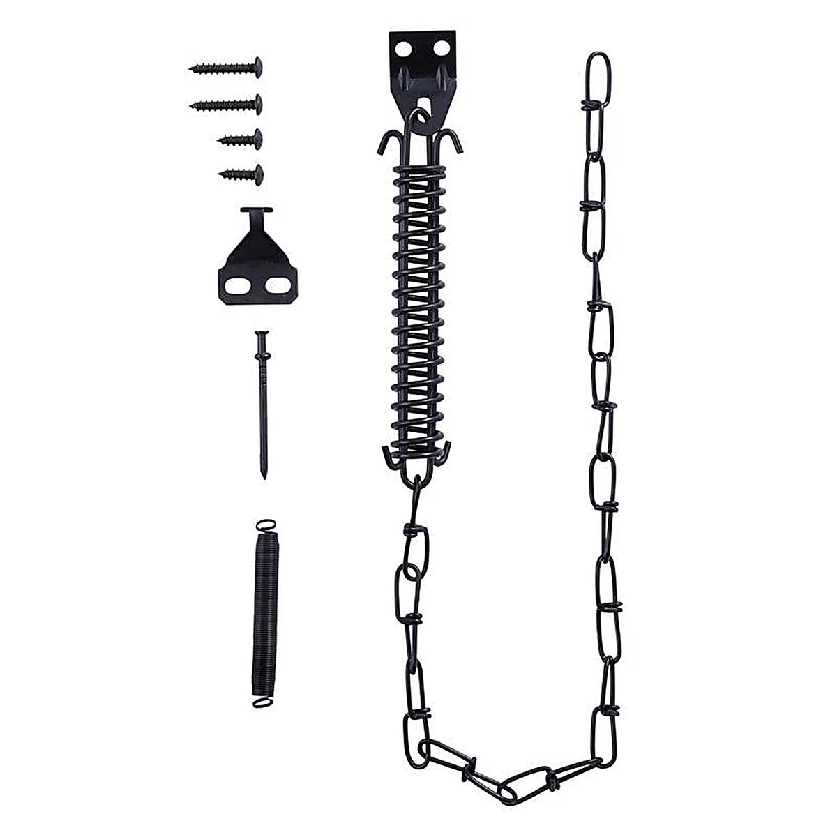 Wright - V11BL - 8.8 In. D X 50 Ft. In. L Galvanized Black Steel Spring & Chain Door Retainer 1 Pack