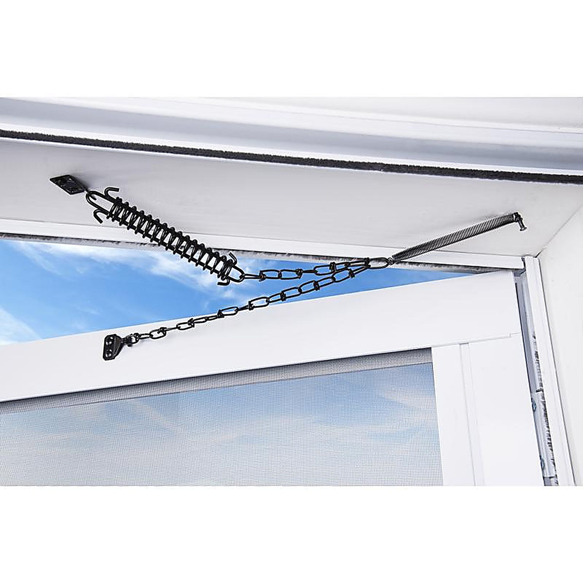 Wright - V11BL - 8.8 In. D X 50 Ft. In. L Galvanized Black Steel Spring & Chain Door Retainer 1 Pack
