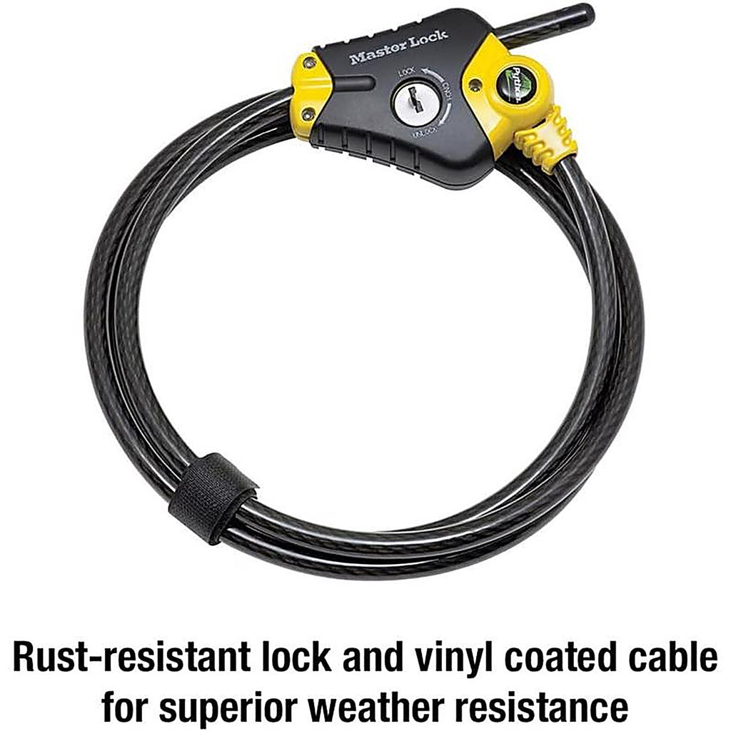 Master Lock - 8413DPF - Python 3/8 In. D X 72 In. L Vinyl Coated Steel Locking Cable