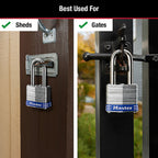 Masterlock - 3DLF - Master Lock 3-3/16 In. H X 1-9/16 In. W Laminated Steel Double Locking Exterior Padlock