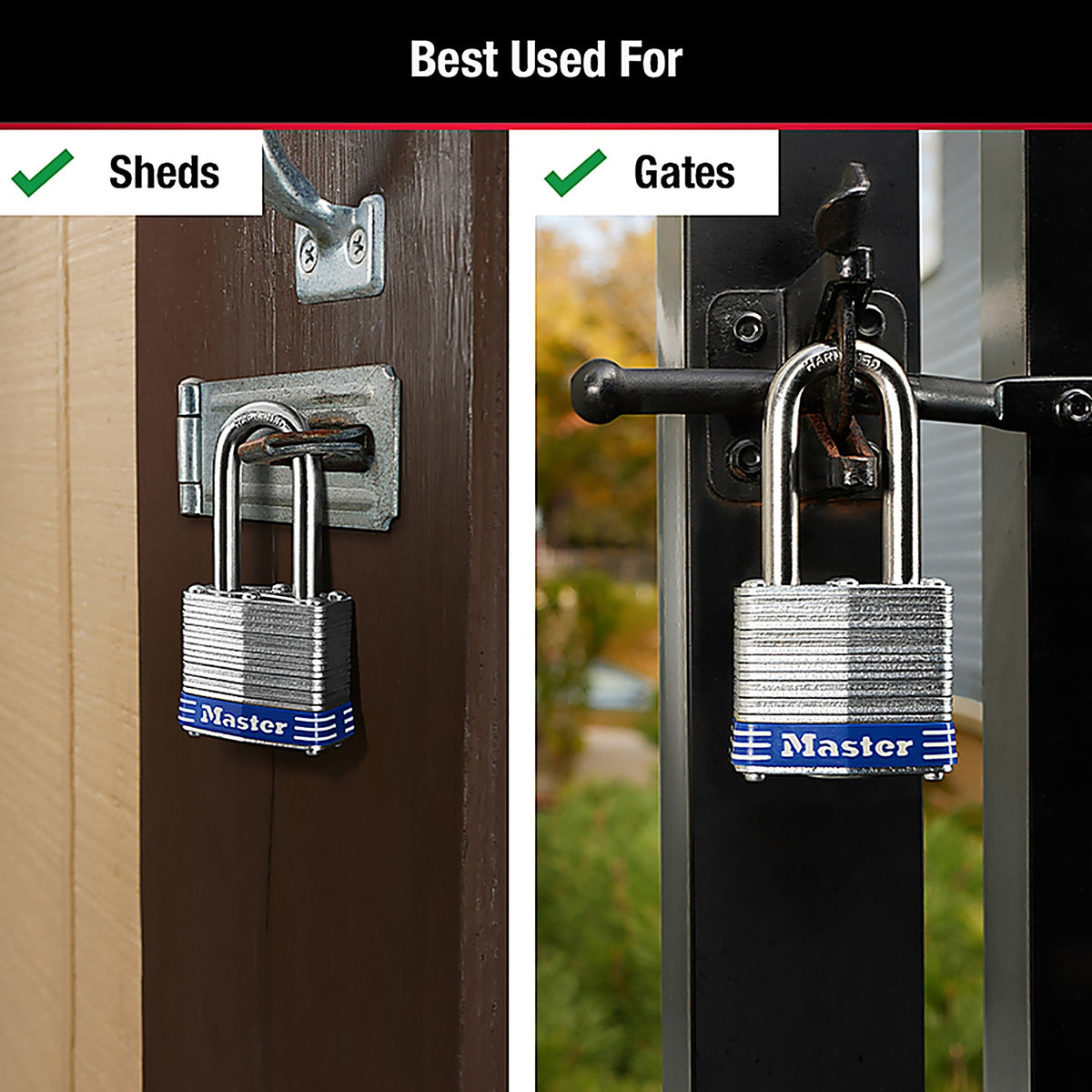 Masterlock - 3DLF - Master Lock 3-3/16 In. H X 1-9/16 In. W Laminated Steel Double Locking Exterior Padlock