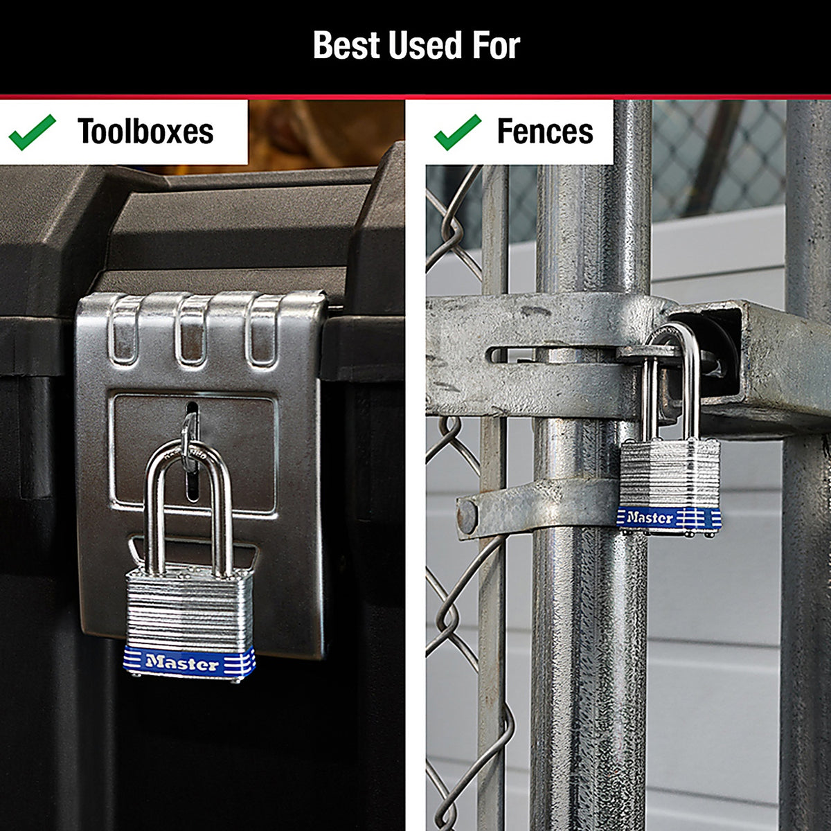 Masterlock - 3DLF - Master Lock 3-3/16 In. H X 1-9/16 In. W Laminated Steel Double Locking Exterior Padlock