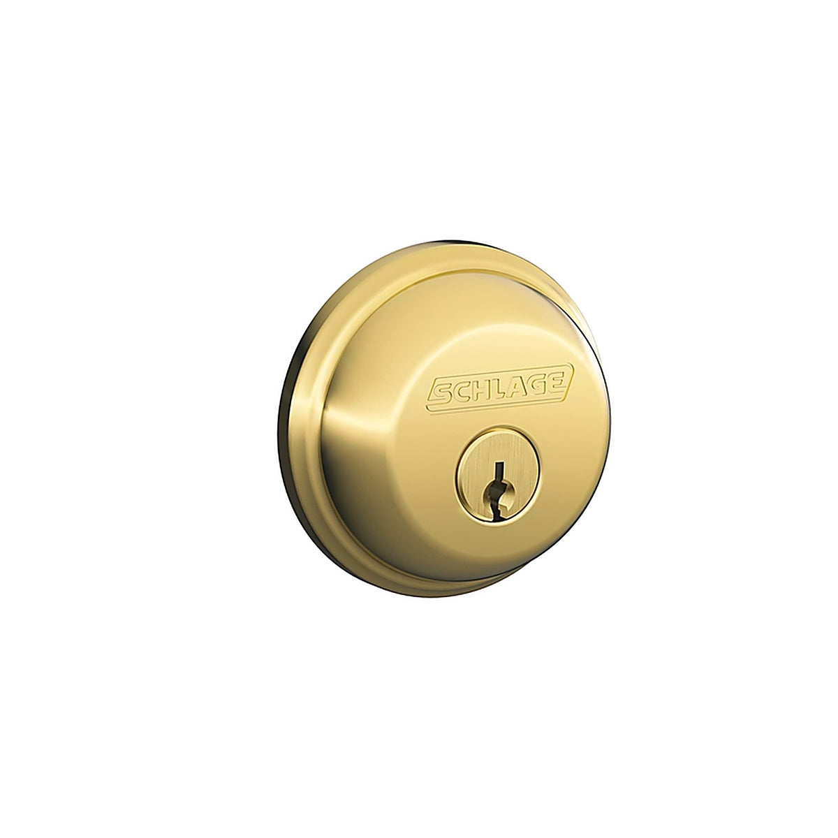Schlage - B60505 - B-Series Bright Brass Brass Single Cylinder Deadbolt