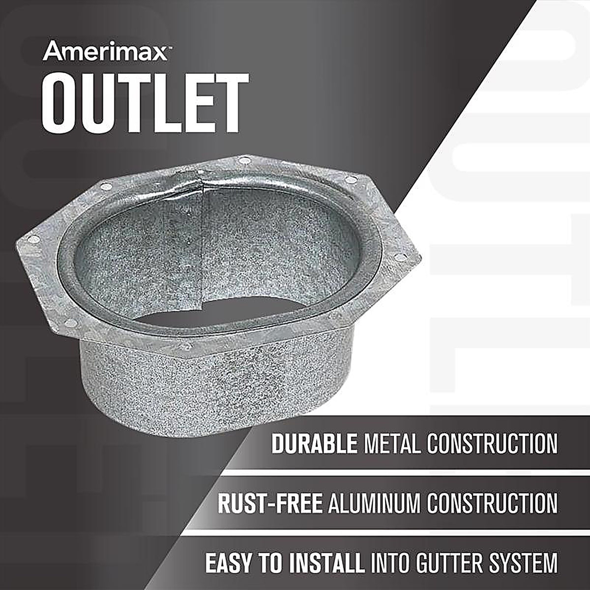 Amerimax 21051 1.5 in. H x 3 in. W x 2 in. L Metallic Aluminum C Downspout Outlet