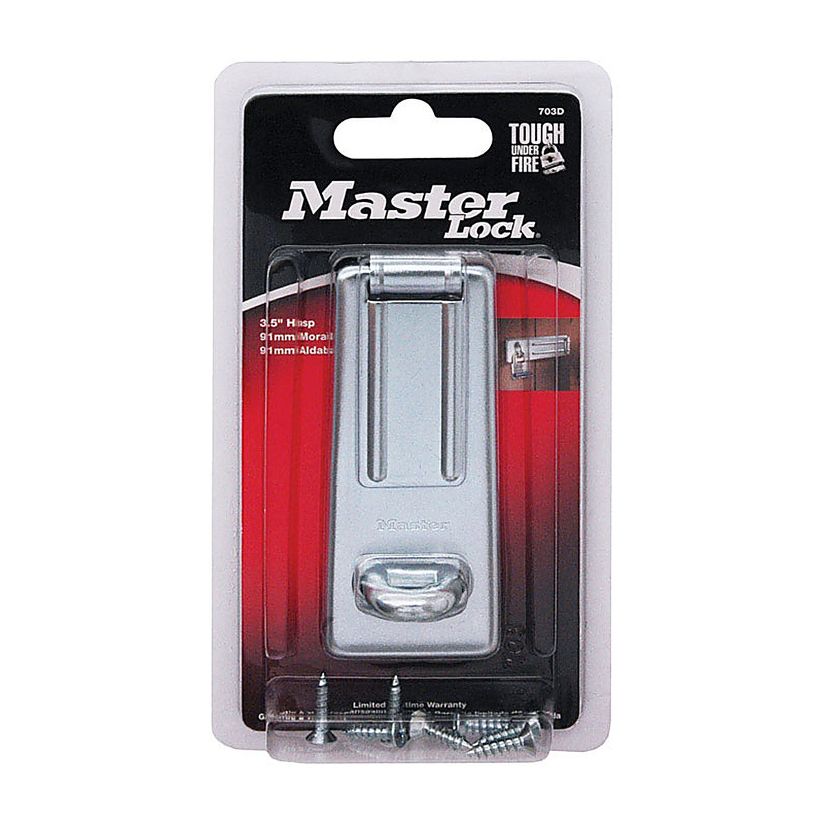 Master Lock - 703D - Zinc-Plated Hardened Steel 3-1/2 In. L Hasp 1 Pack
