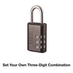 Master Lock - 647D - 1-3/16 In. W Steel 3-Dial Combination Luggage Lock