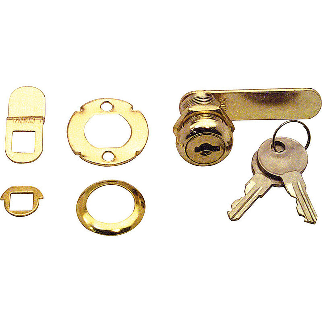 Prime-Line U9944 Bright Brass Gold Steel Cabinet/Drawer Lock