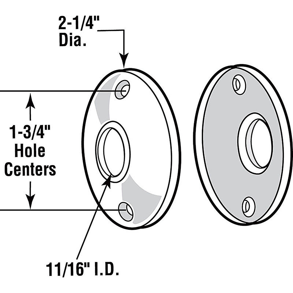 Prime-Line E2439 Chrome Silver Steel Door Knob Rosettes 2/Pack