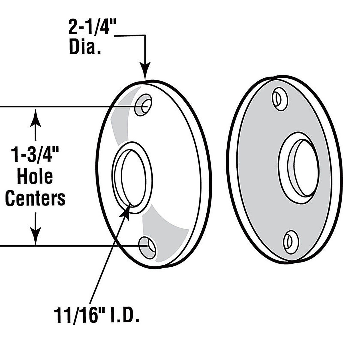 Prime-Line E2439 Chrome Silver Steel Door Knob Rosettes 2/Pack