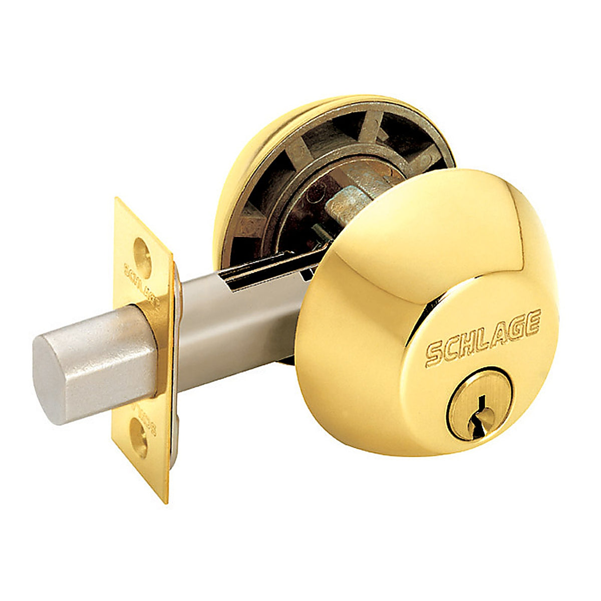 Schlage - B62605 - B-Series Bright Brass Double Cylinder Deadbolt