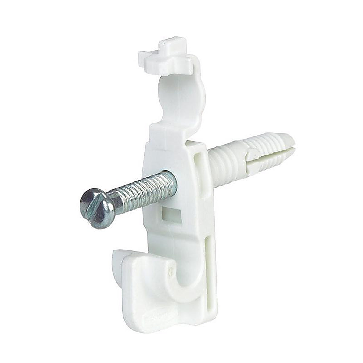 RubberMaid 3D69-LW-WHT 8.6 in. H X 7 in. W X .5 in. L Metal Fast Set Back Clip W/Drive Pin 6 pk