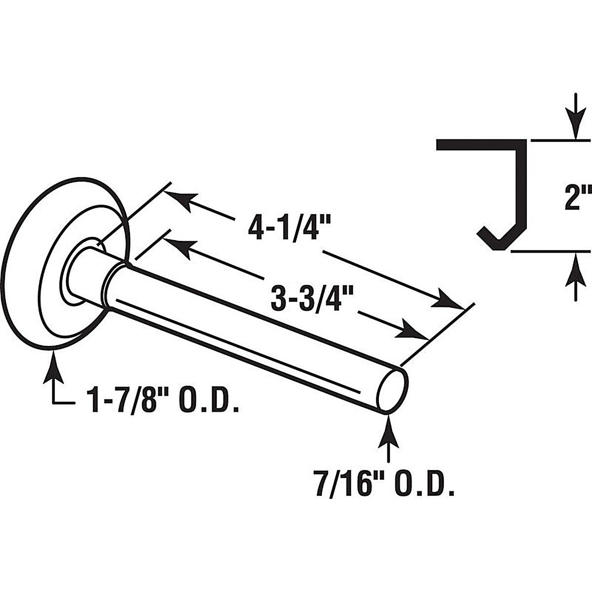 Prime-Line GD52140 1/2 in. W x 4.25 in. L x 1-7/8 in. Dia. Plastic Garage Door Roller